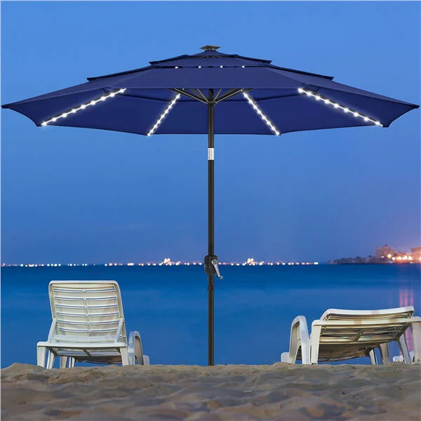 Yaheetech 10ft 3-Tier Solar Patio Umbrella - Image 12
