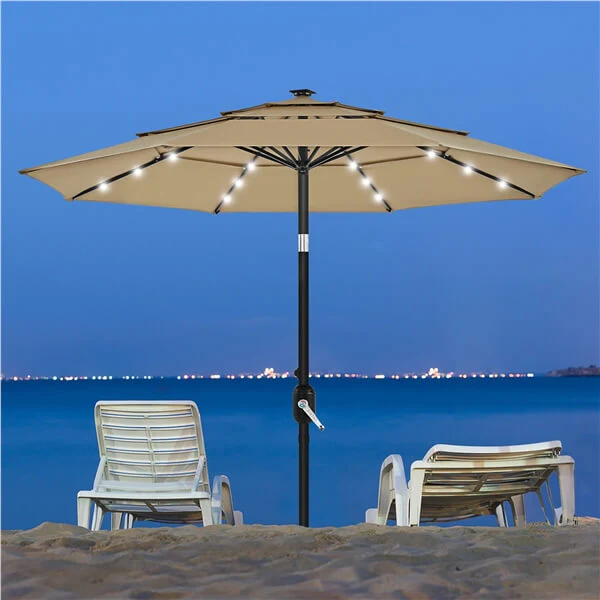 Yaheetech 10ft 3-Tier Vented Solar Patio Umbrella - Image 11
