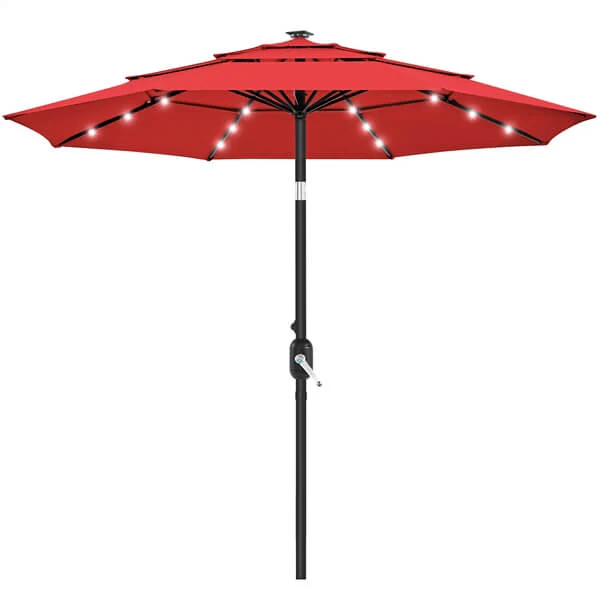Yaheetech 10ft 3-Tier Vented Solar Patio Umbrella - Image 3