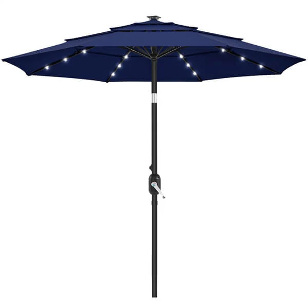 Yaheetech 10ft 3-Tier Vented Solar Patio Umbrella - Image 4
