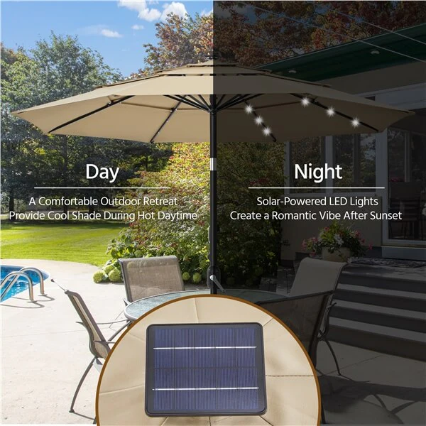 Yaheetech 10ft 3-Tier Vented Solar Patio Umbrella - Image 8
