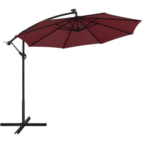 Yaheetech 10FT Solar Offset Umbrella with 32 LED Lights - Image 8