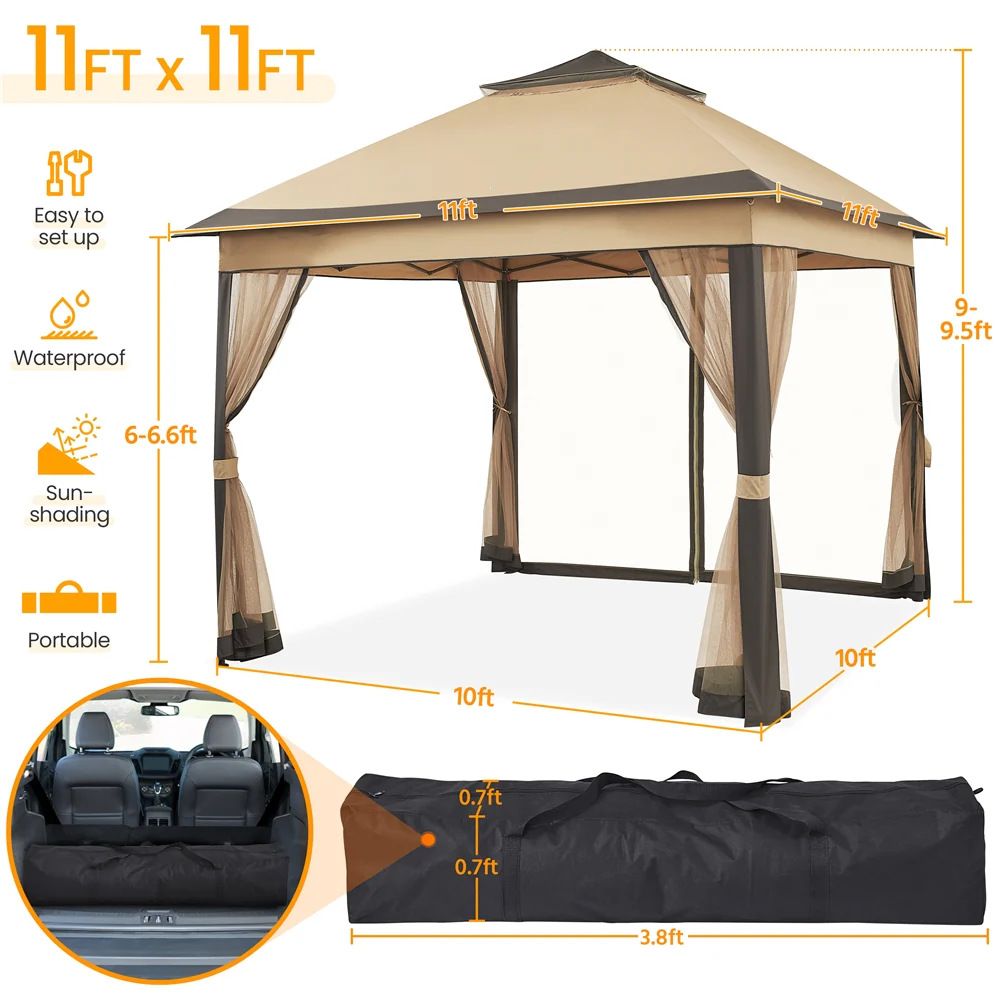 Yaheetech 11 x 11ft Patio Gazebo - Image 3