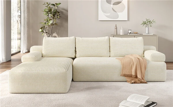 Yaheetech 110″ Corduroy Modular Sectional Sofa - Image 6