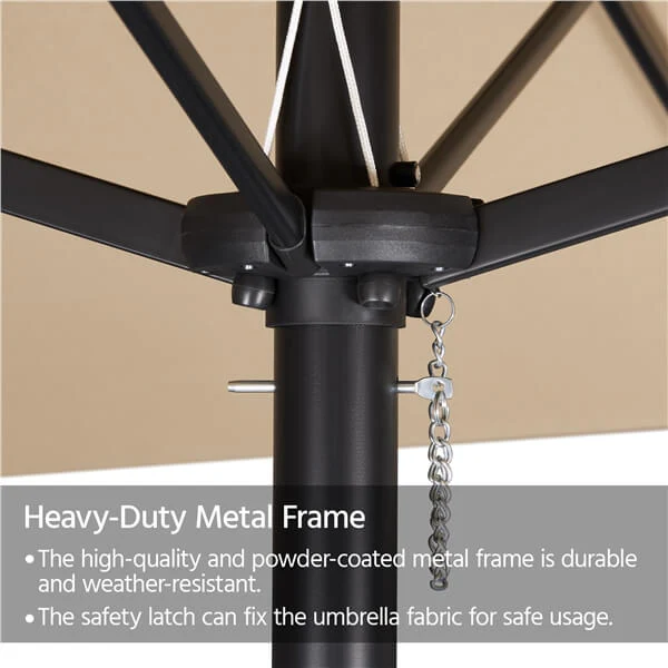 Yaheetech 13 ft Large Patio Umbrella with Solar Lights Double-Sided - Image 12
