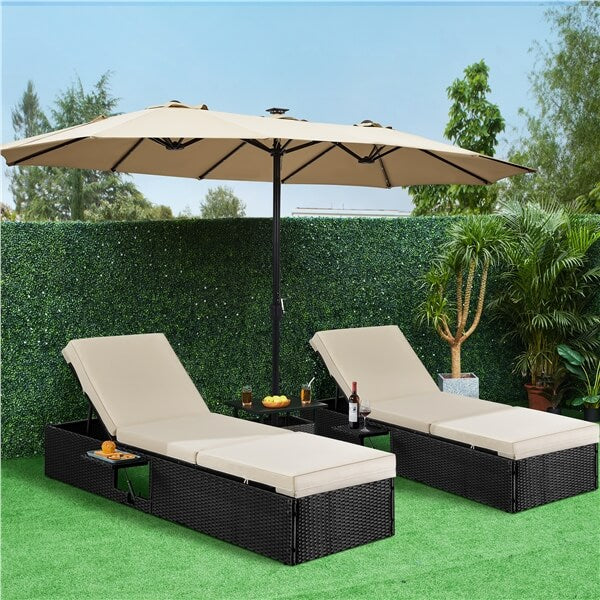 Yaheetech 13 ft Large Patio Umbrella with Solar Lights Double-Sided - Image 13