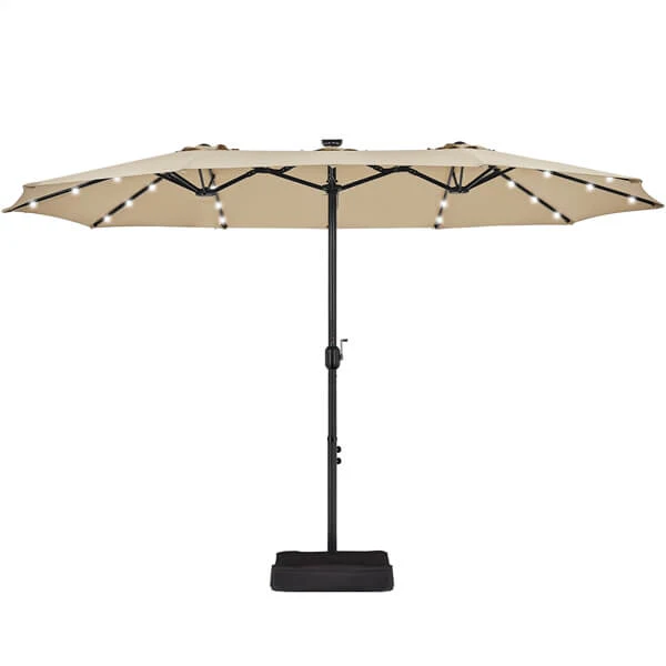 Yaheetech 13 ft Large Patio Umbrella with Solar Lights Double-Sided - Image 3