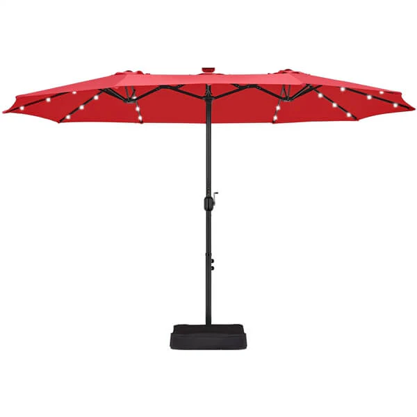 Yaheetech 13 ft Large Patio Umbrella with Solar Lights Double-Sided - Image 6