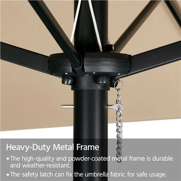 Yaheetech 15 ft Large Patio Umbrella with Solar Lights Double-Sided - Image 10