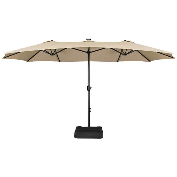 Yaheetech 15 ft Large Patio Umbrella with Solar Lights Double-Sided - Image 8