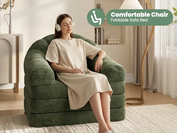 Yaheetech 2-in-1 Folding Sofa Bed - Image 5