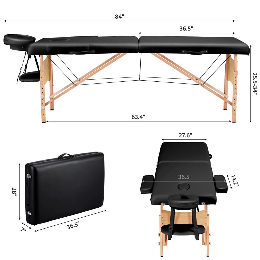 Yaheetech 2 Sectional Folding Massage Table - Image 5