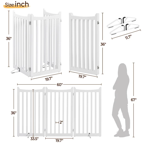 Yaheetech 24" H Freestanding Pet Gate for Dogs - Image 4