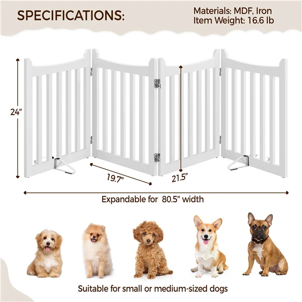 Yaheetech 24" H Freestanding Pet Gate for Dogs - Image 5