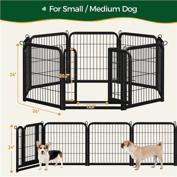 Yaheetech 24 inch 8 Panels Dog Pen Indoor Heavy Duty Puppy Exercise Pen - Image 3