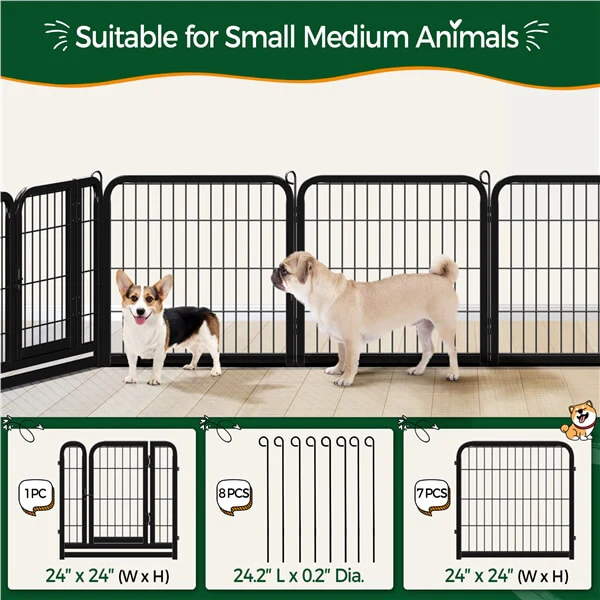 Yaheetech 24 inch 8 Panels Dog Pen Indoor Heavy Duty Puppy Exercise Pen - Image 6
