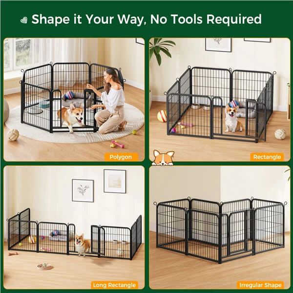 Yaheetech 24 inch 8 Panels Dog Pen Indoor Heavy Duty Puppy Exercise Pen - Image 7