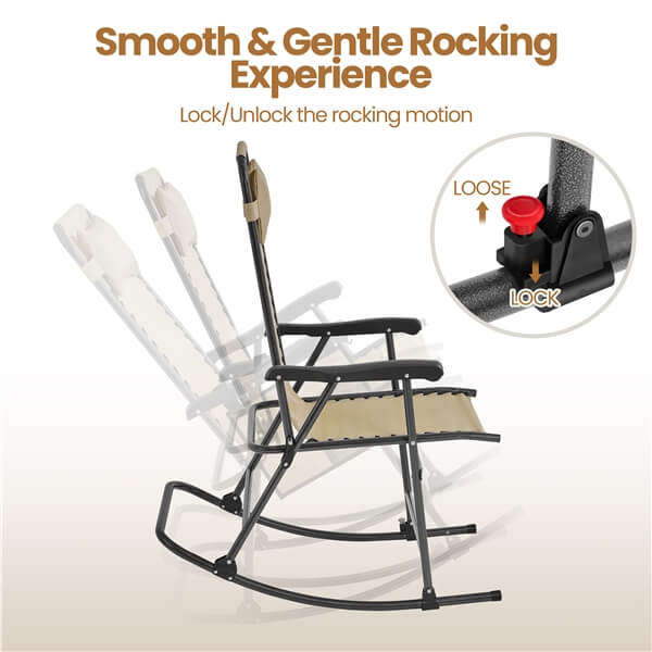 Yaheetech 26in Rocking Chair Outdoor Zero Gravity Folding Chairs - Image 8