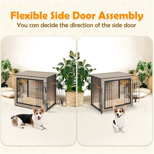 Yaheetech 27.5''/38'' Dog Crate Furniture with Cushion - Image 7