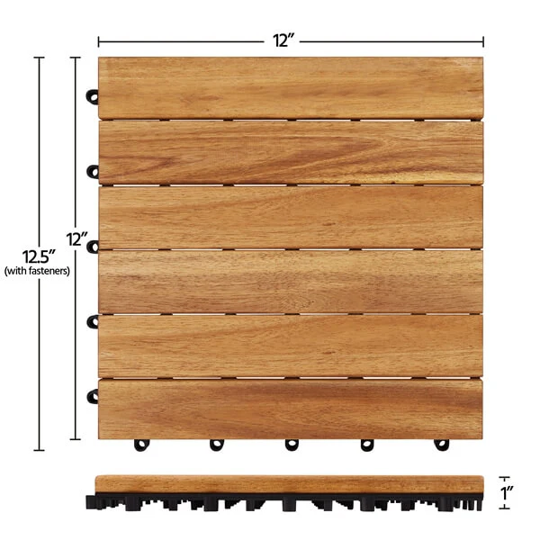 Yaheetech 27PCS Acacia Wood Interlocking Flooring Tiles - Image 3