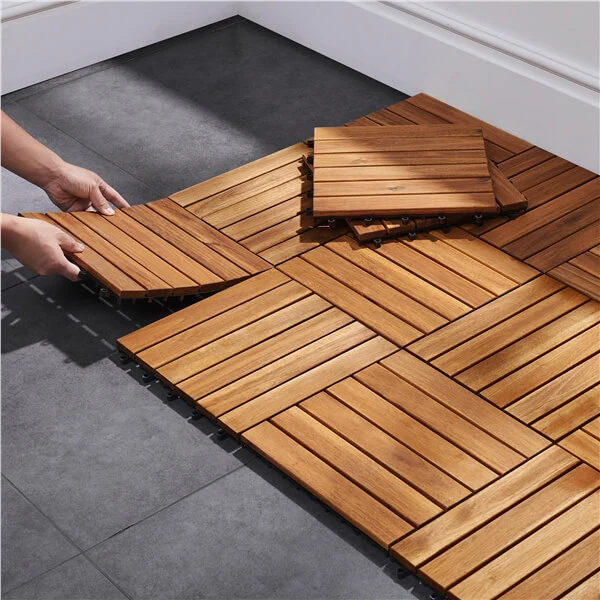Yaheetech 27PCS Acacia Wood Interlocking Flooring Tiles - Image 7