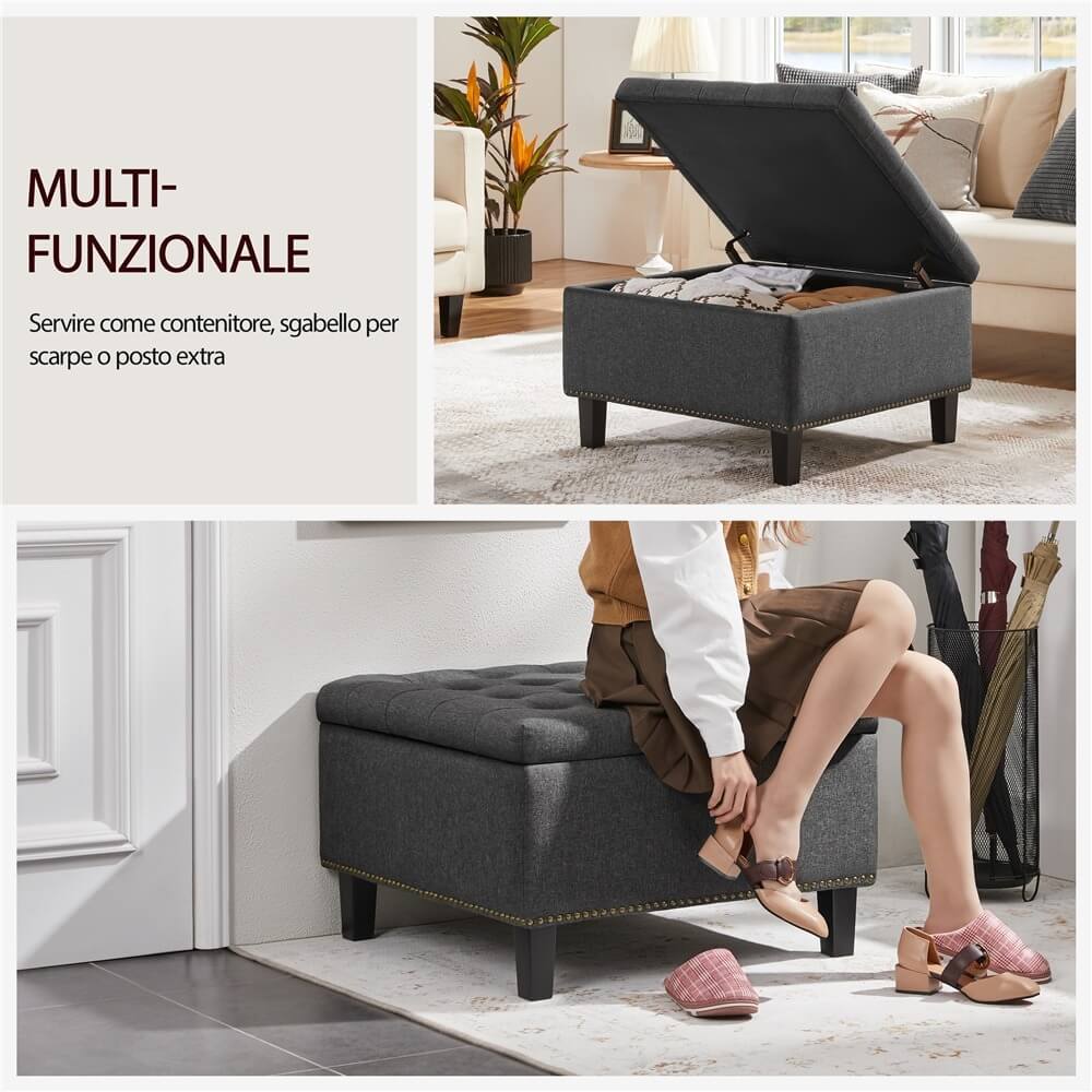 Yaheetech 28-inch Entryway Ottoman Bench with Storage - Image 5