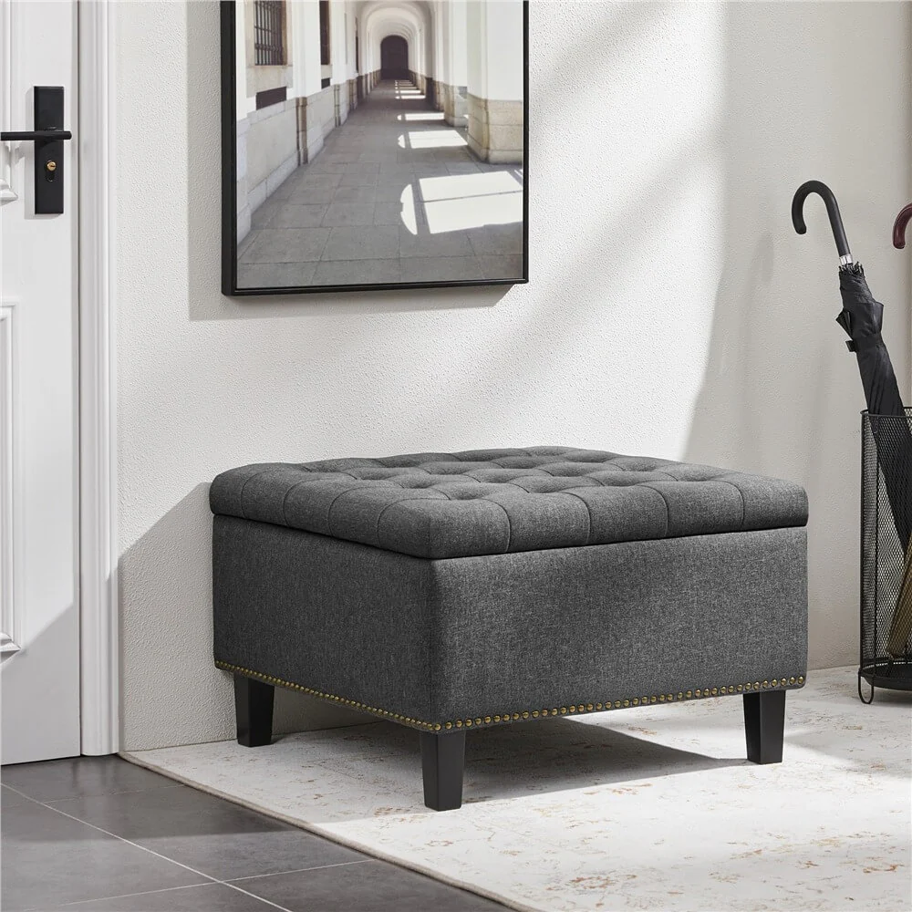 Yaheetech 28-inch Entryway Ottoman Bench with Storage - Image 7