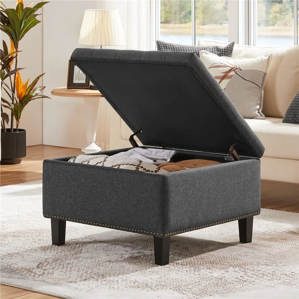 Yaheetech 28-inch Entryway Ottoman Bench with Storage - Image 8