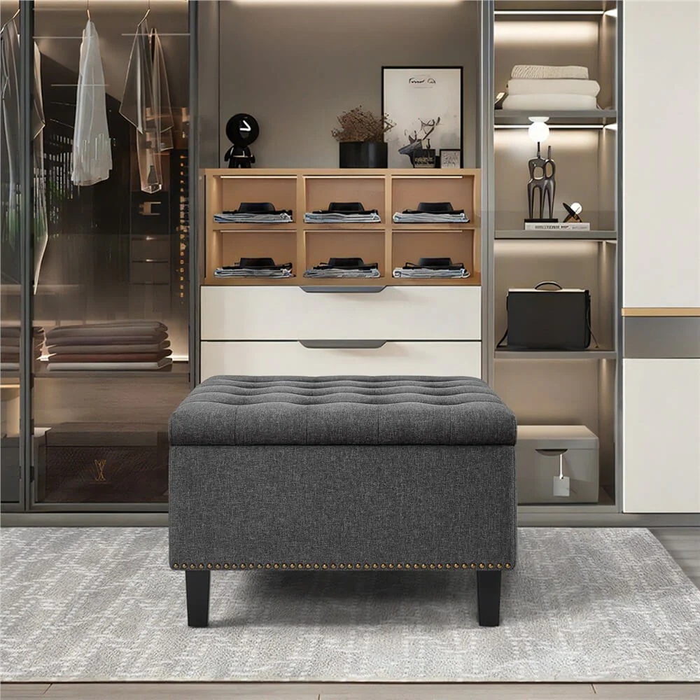 Yaheetech 28-inch Entryway Ottoman Bench with Storage - Image 9