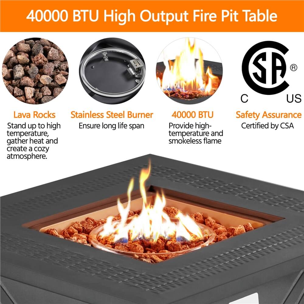 Yaheetech 28 Inch Propane Fire Pit Table - Image 4