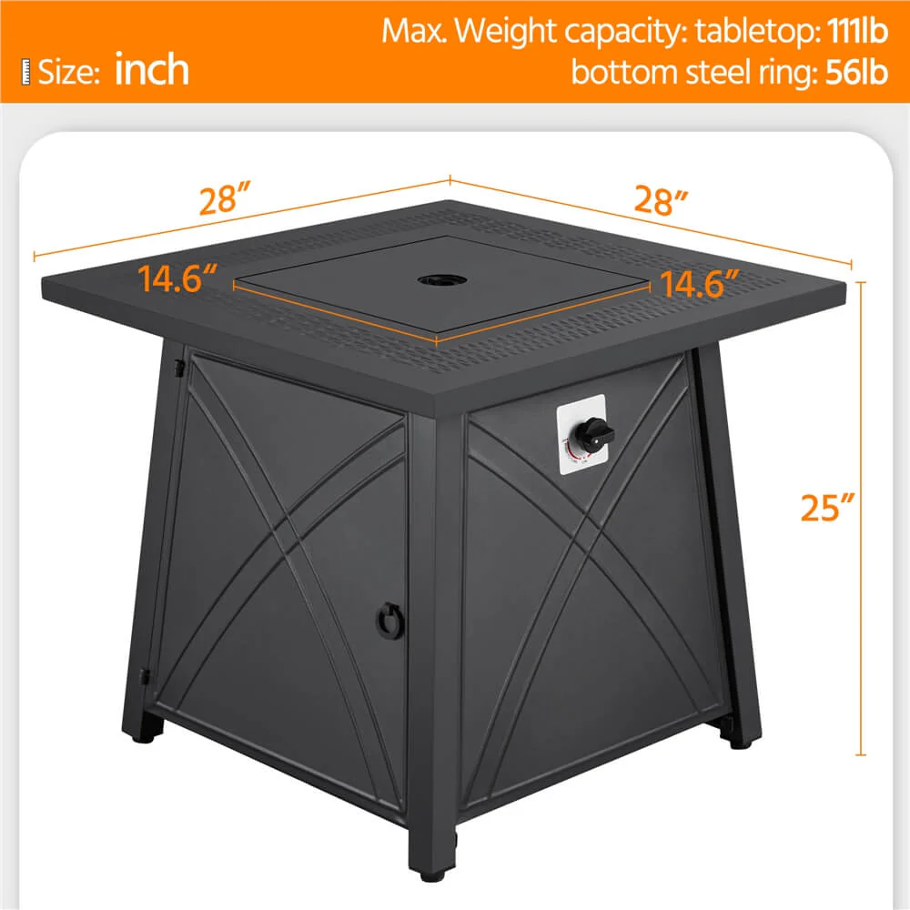 Yaheetech 28’’ Propane Fire Pit Table - Image 4