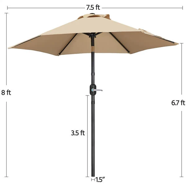 Yaheetech 2PCS 7.5FT Patio Umbrella Market Umbrella - Image 4