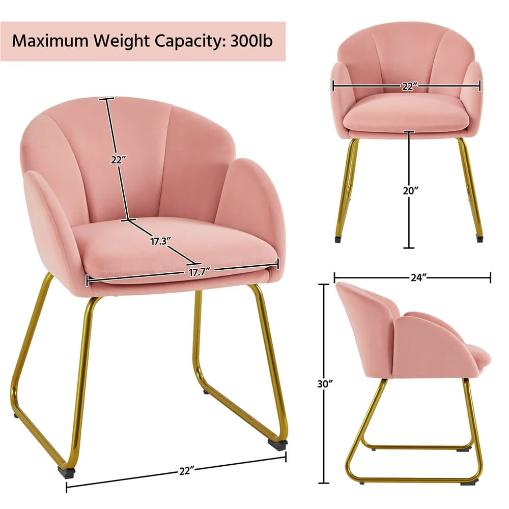 Yaheetech 2PCS Accent Chairs, Pink - Image 3