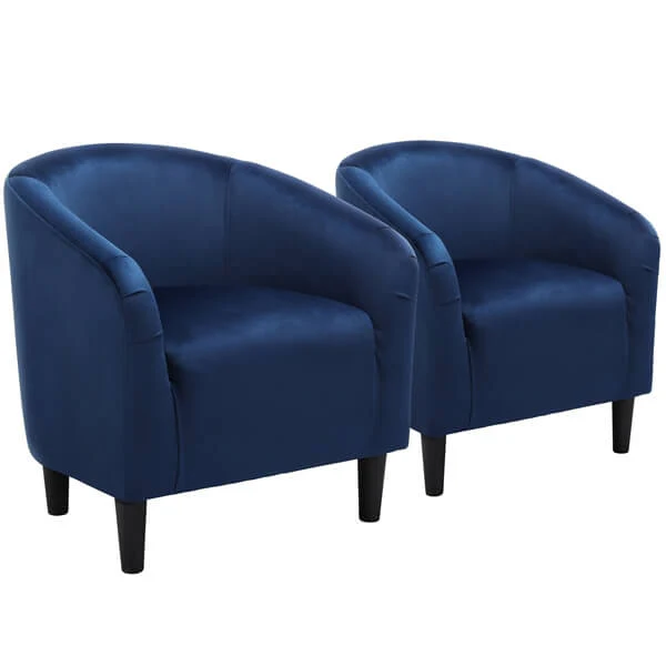 Yaheetech 2PCS Cozy Velvet Barrel Chair - Image 11