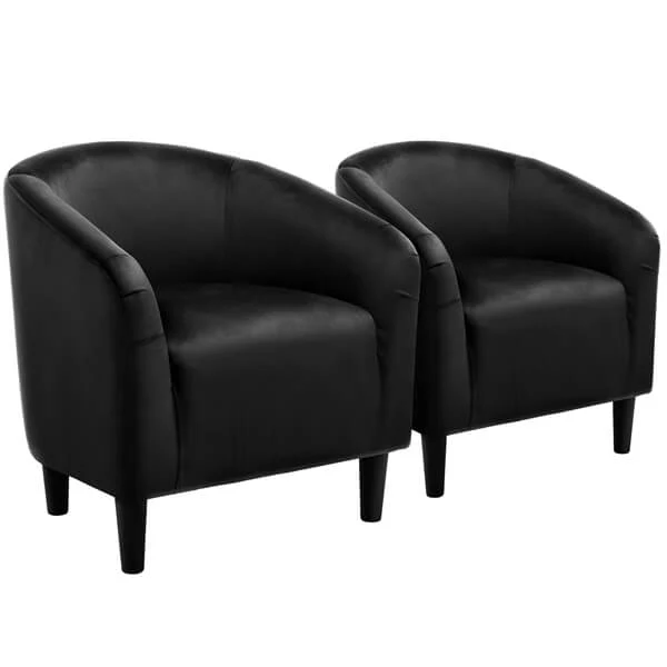 Yaheetech 2PCS Cozy Velvet Barrel Chair - Image 2