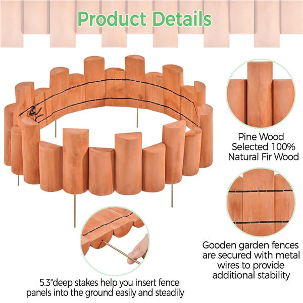 Yaheetech 2pcs Garden Wooden Short Fence - Image 5