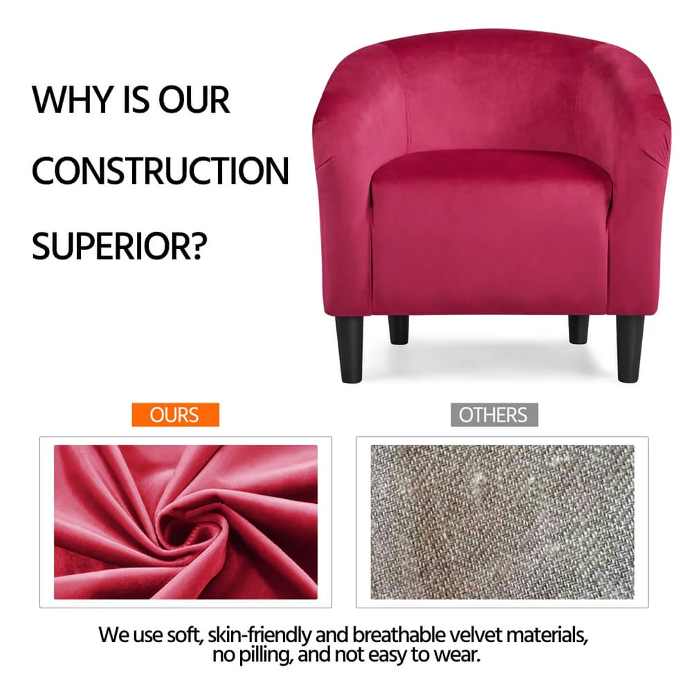 Yaheetech 2PCS Velvet Club Chair - Image 5
