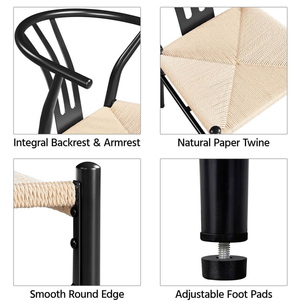 Yaheetech 2PCS Weave Arm Chair - Image 8