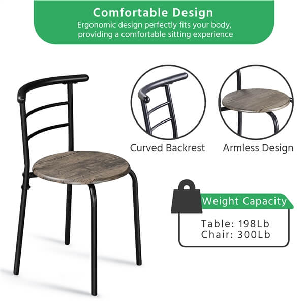 Yaheetech 3 Piece Dining Table Set - Image 9