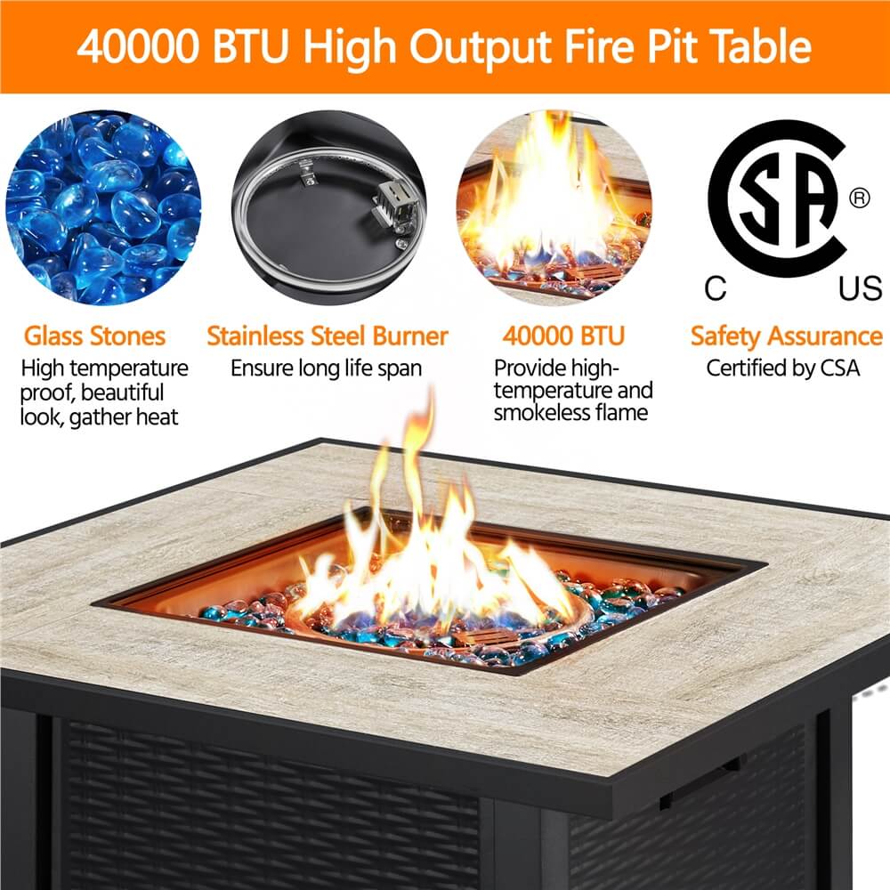 Yaheetech 30 Inch Outdoor Propane Fire Pit Table - Image 5