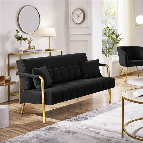 Yaheetech  30" W Modern Sofa Small Sofa Luxurious Velvet Fabric - Image 10