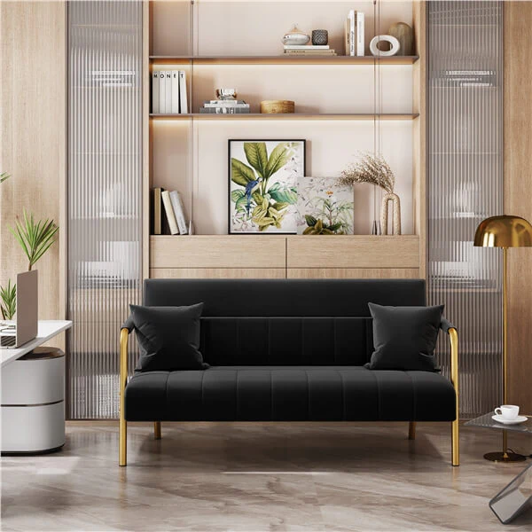 Yaheetech  30" W Modern Sofa Small Sofa Luxurious Velvet Fabric - Image 12