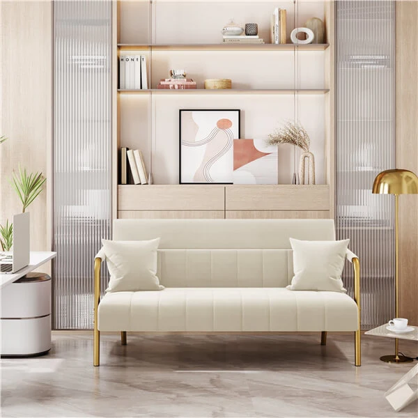 Yaheetech  30" W Modern Sofa Small Sofa Luxurious Velvet Fabric - Image 3