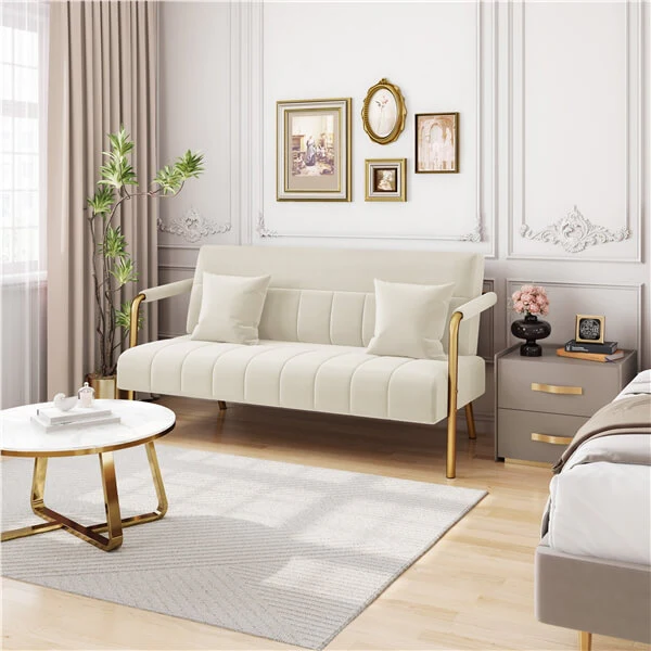 Yaheetech  30" W Modern Sofa Small Sofa Luxurious Velvet Fabric - Image 4