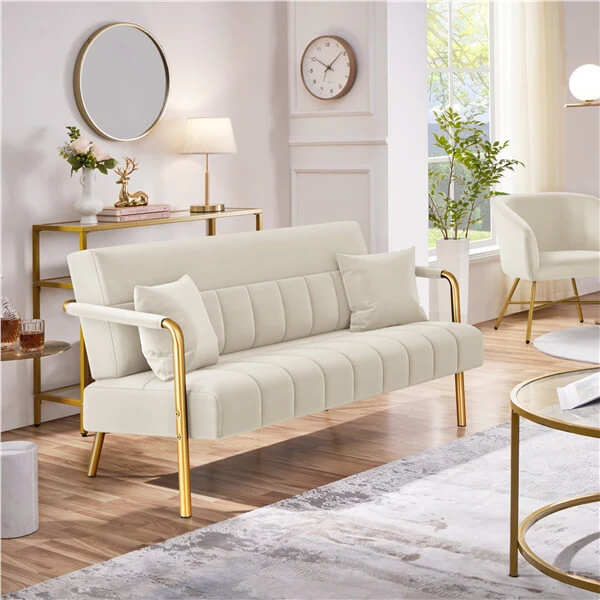 Yaheetech  30" W Modern Sofa Small Sofa Luxurious Velvet Fabric - Image 6
