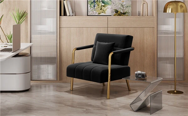 Yaheetech 30″ W Velvet Accent Armchair with Cozy Pillow - Image 16