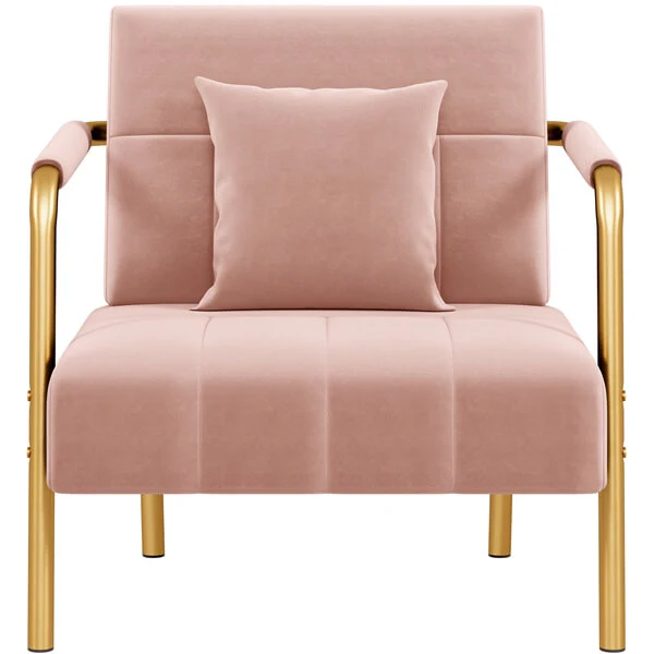 Yaheetech 30″ W Velvet Accent Armchair with Cozy Pillow - Image 18
