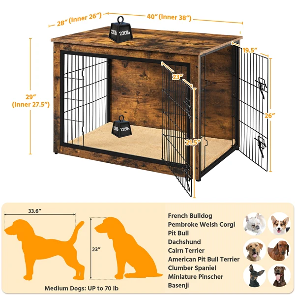 Yaheetech 32''/40'' Dog Crate Furniture - Image 6