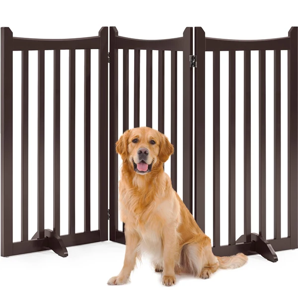 Yaheetech 36" H Extra Tall Freestanding Pet Gate 4-Panel - Image 3