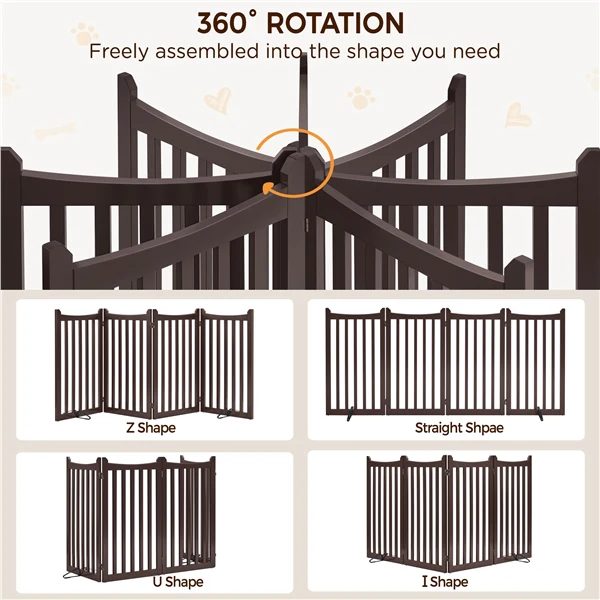 Yaheetech 36" H Extra Tall Freestanding Pet Gate 4-Panel - Image 6